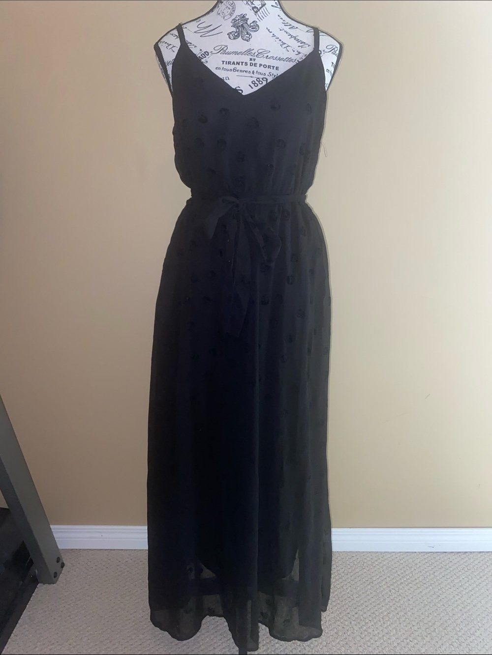 Disturbia Classic Black Spaghetti-Strap Skull Maxi Dress
